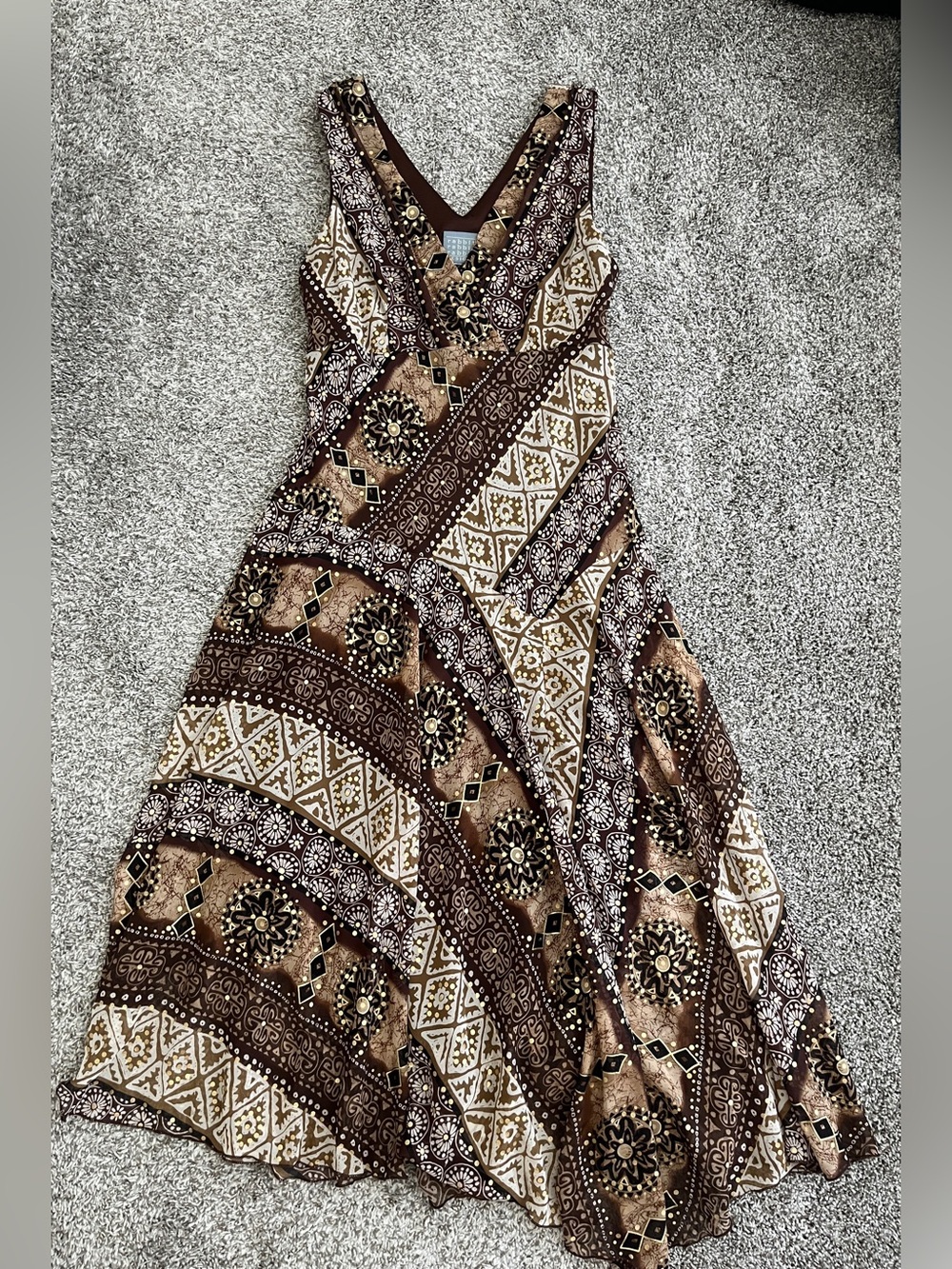 Rabbit Rabbit Rabbit Designs Brown Asymmetrical Midi Dress